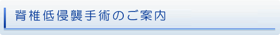 脊椎低侵襲手術のご案内